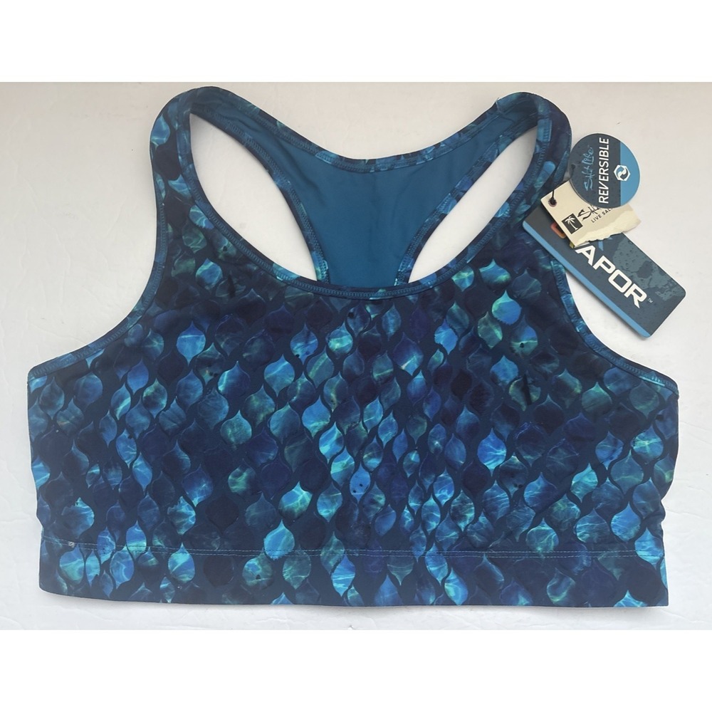 NWT Salt Life SLX Performance Women's Regat Sports Bra Fishing Blue Swim Sz XL